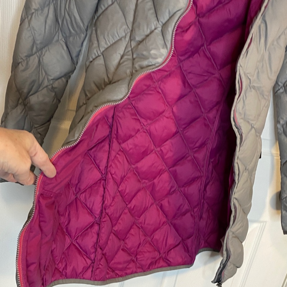 Lolë Grey Long Down Puffer Hooded Coat XS - Picture 5 of 13